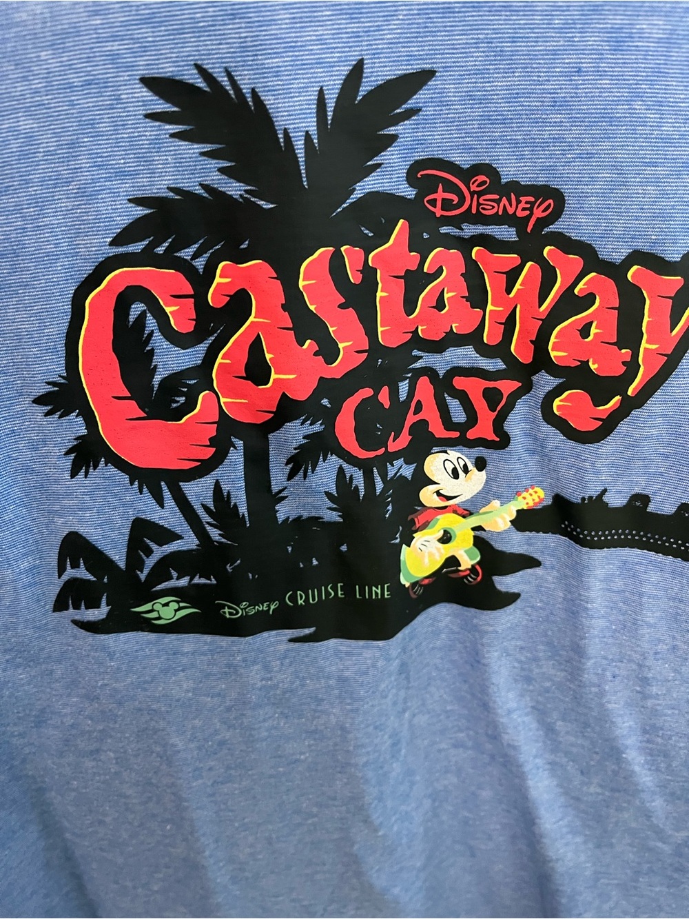 Disney Cruise Line Castaway Cay Blue Heather T Shirt Size Medium Mickey - Picture 3 of 7